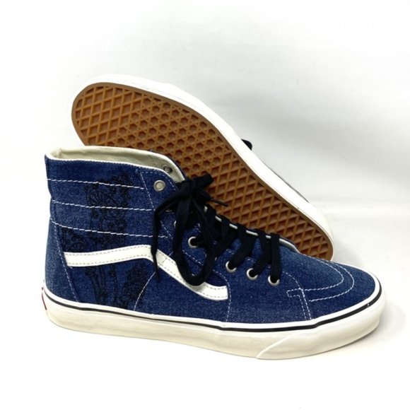 VANS Sk8-Hi Tapered High Top Denim Navy Canvas Men’s Sneakers Skate VN0A5KRUNAV - Picture 4 of 9